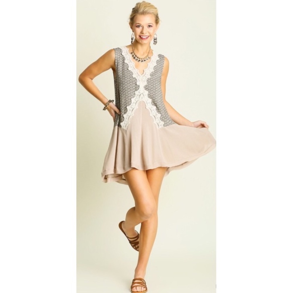 ❗️CLEARANCE❗️Latte Lace Tunic Dress S M L - Picture 3 of 5